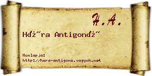Héra Antigoné névjegykártya